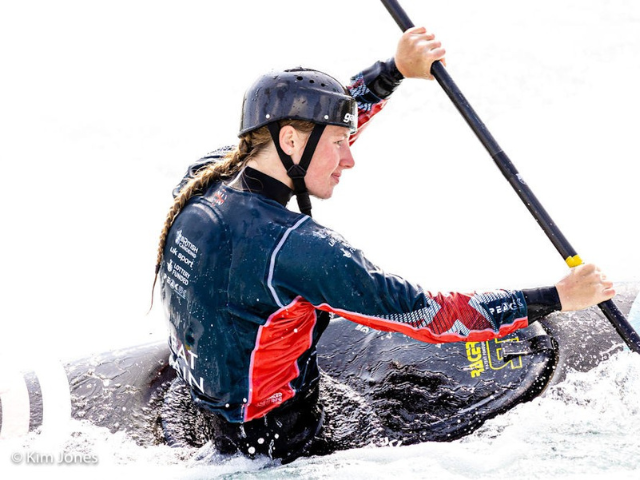 Megan in her canoe