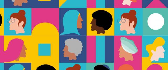 Colourful picture of people's heads