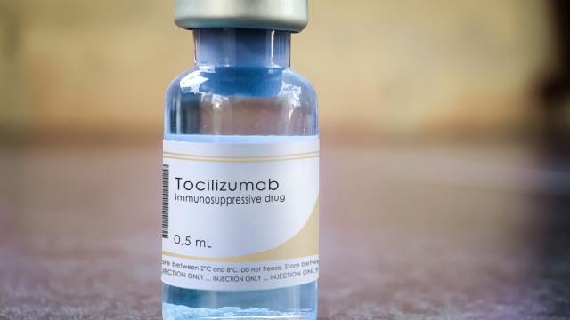 Picture of a bottle of Tocilizumab drug