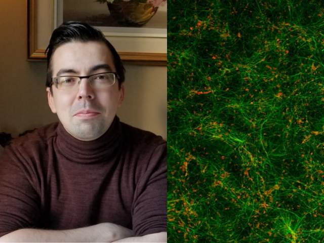 Dr Ben Mead and image of retinal cells