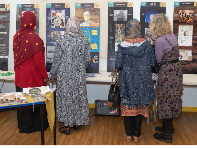 Visitors at the Riverside Festival 2021learn more about the Talking Trials project