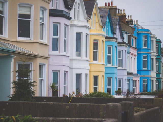 Row of colourful houses