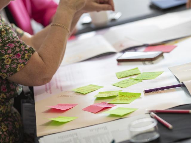 Close up of postits