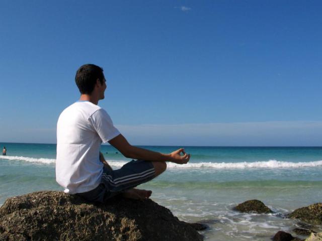 man meditating