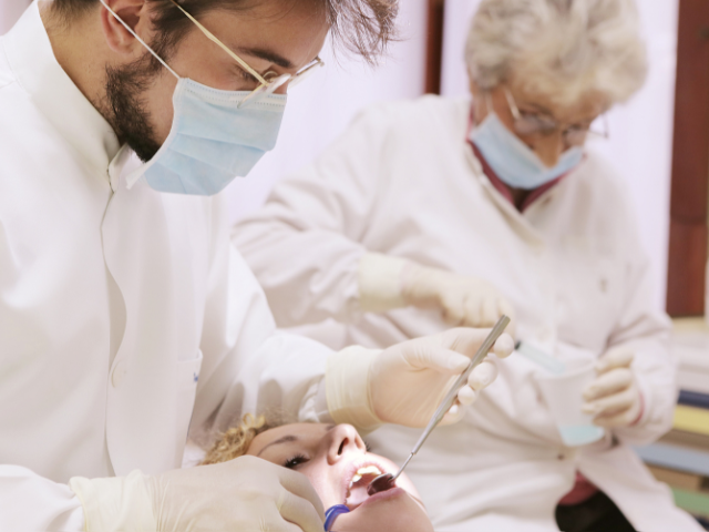 A patient at the dental clinic.