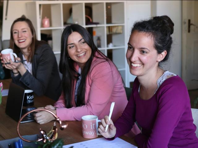 women working in a coworking space