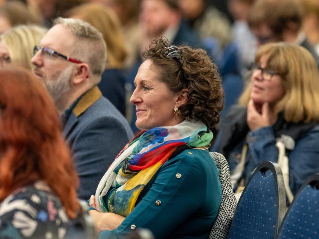 woman in a conference