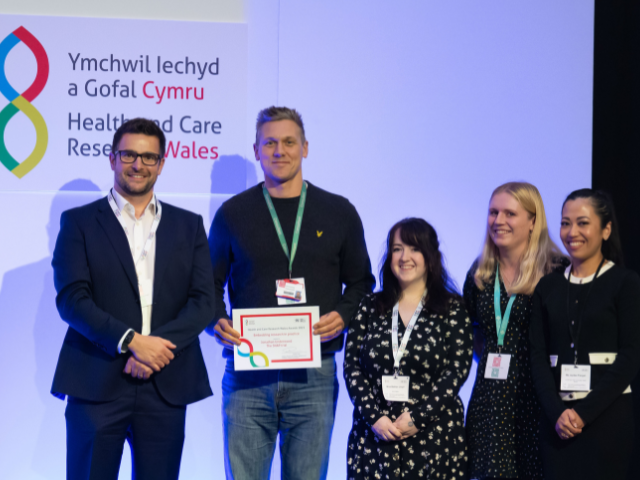 Jonathan Underwood and Gareth Cross with other award winners