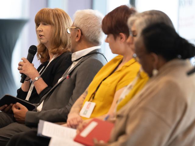 Dr Vicky Shepherd and panel