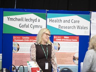 Health and Care Research Wales event stand