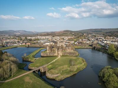 Arial view of Caerphilly