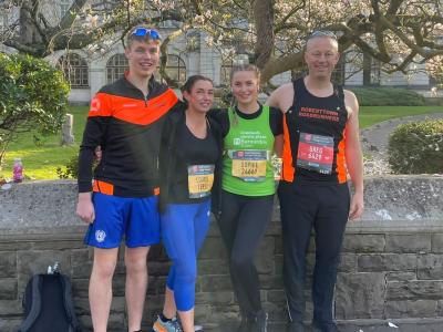 Greg Lloyd and family in Cardiff Half Marathon