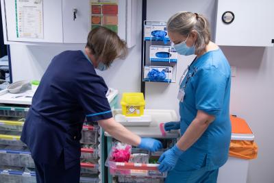 two research nurses working