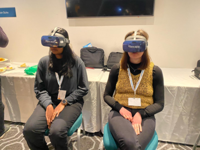 NHS staff with VR headsets and therapy