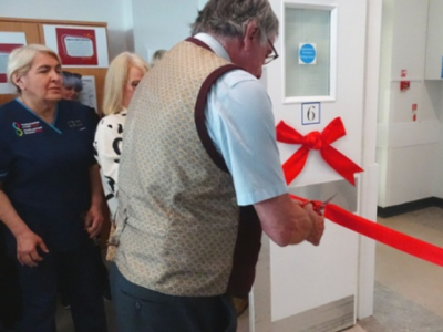 Professor John Wagstaff at the opening of the new clinical trials suite at Singleton Hospital