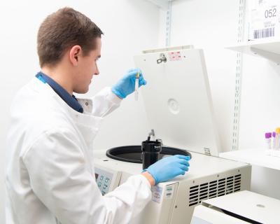 a scientist doing laboratory test 