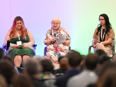  Debs Smith, Georgina Ferguson-Glover and Dr Mayara Silveira Bianchim on the stage