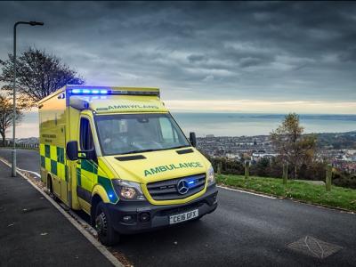 Ambulance parked on street