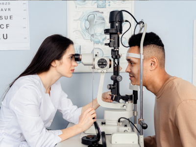 patient having an eye test