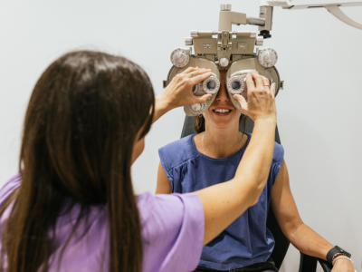 person having an eye test